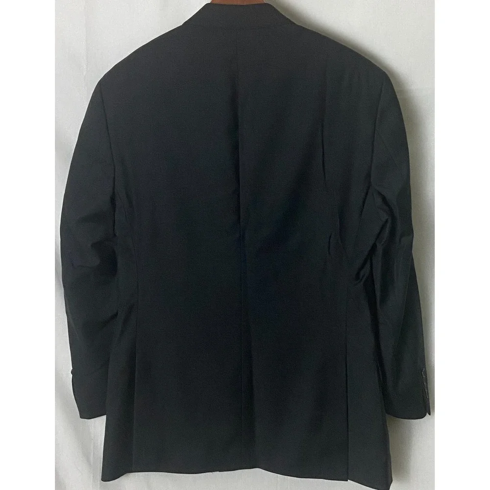 Pronto Uomo Couture Mens Blazer Black Lessona Wool Made in Italy 2 Button 38R‎